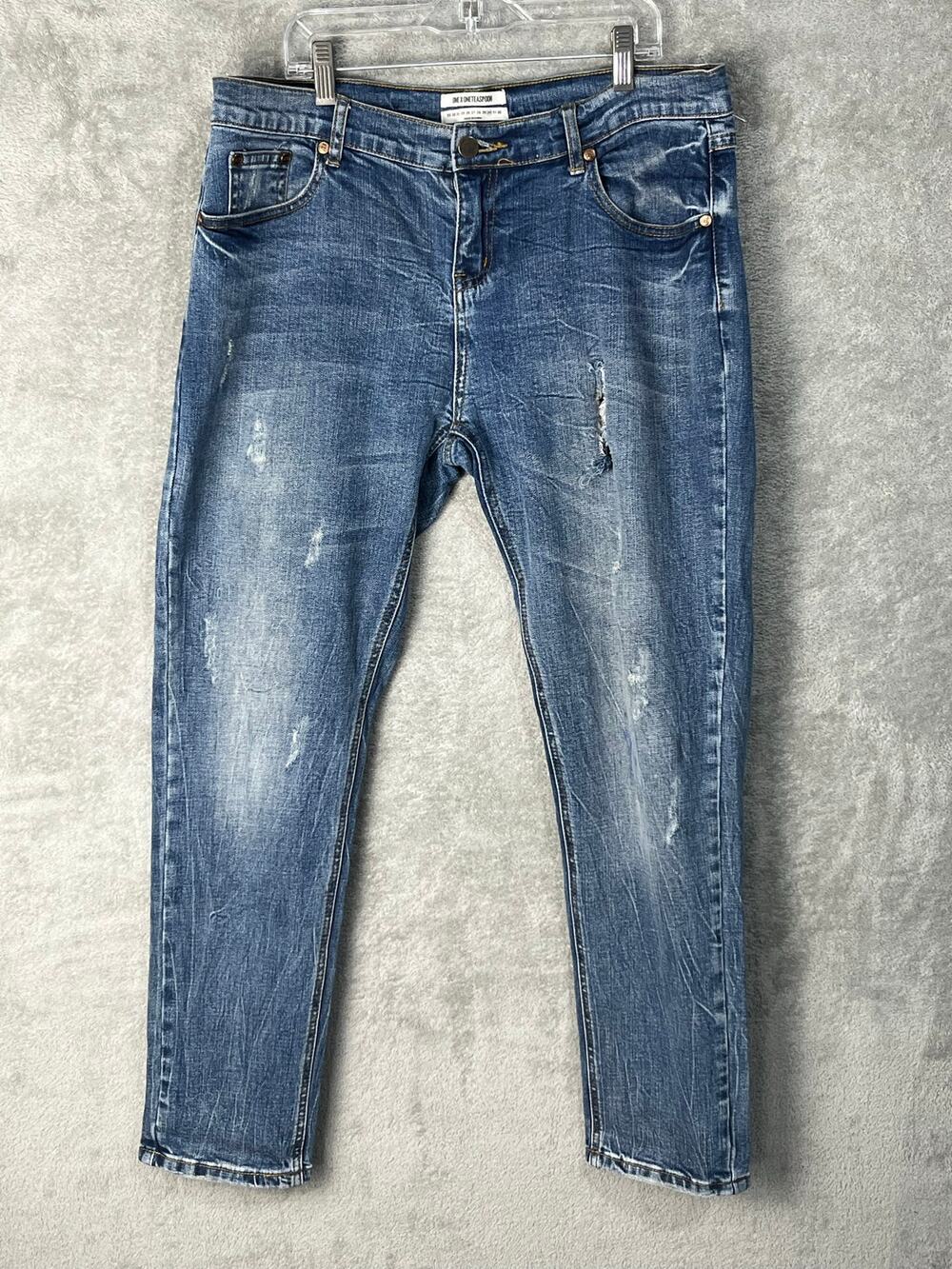 One x One Teaspoon Jeans Size 30 Mid Rise Distressed Ankle Grunge Festival